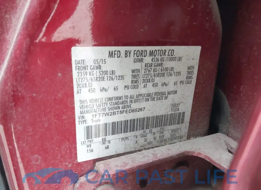 1FT7W2BT5FED65267# 9