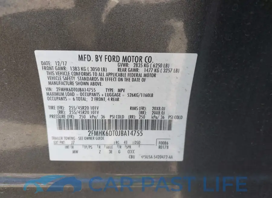 2FMHK6DT0JBA14755# 9