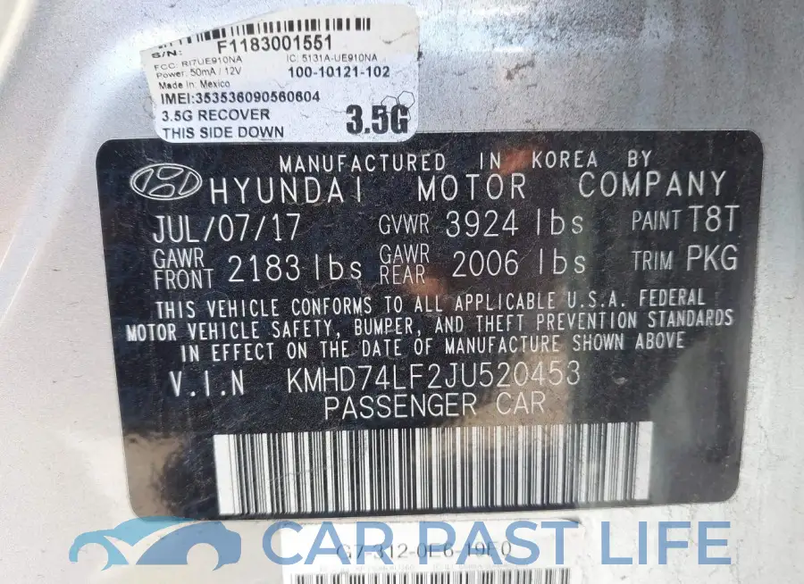 KMHD74LF2JU520453# 9