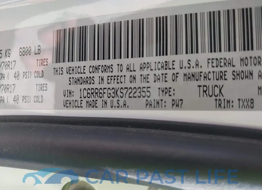 1C6RR6FG3KS722355# 9