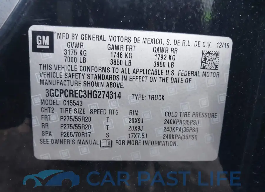 3GCPCREC3HG274314# 9