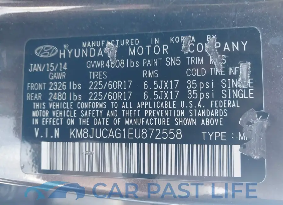 KM8JUCAG1EU872558# 9
