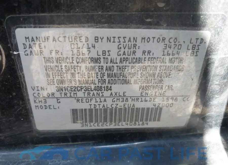 3N1CE2CP3EL408184# 9