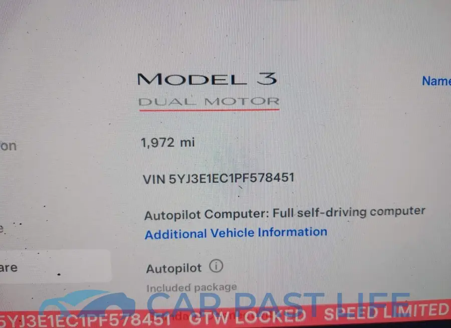 5YJ3E1EC1PF578451# 7