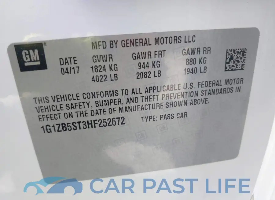 1G1ZB5ST3HF252672# 9