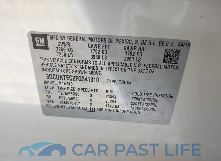 3GCUKTEC2FG341310# 9