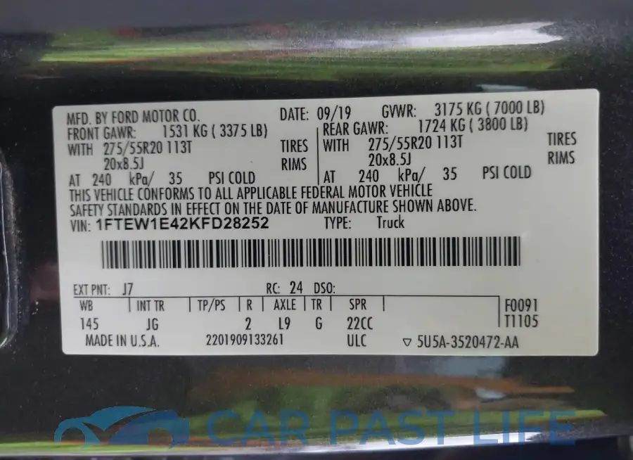1FTEW1E42KFD28252# 9