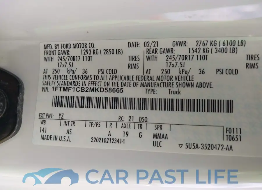 1FTMF1CB2MKD58665# 9