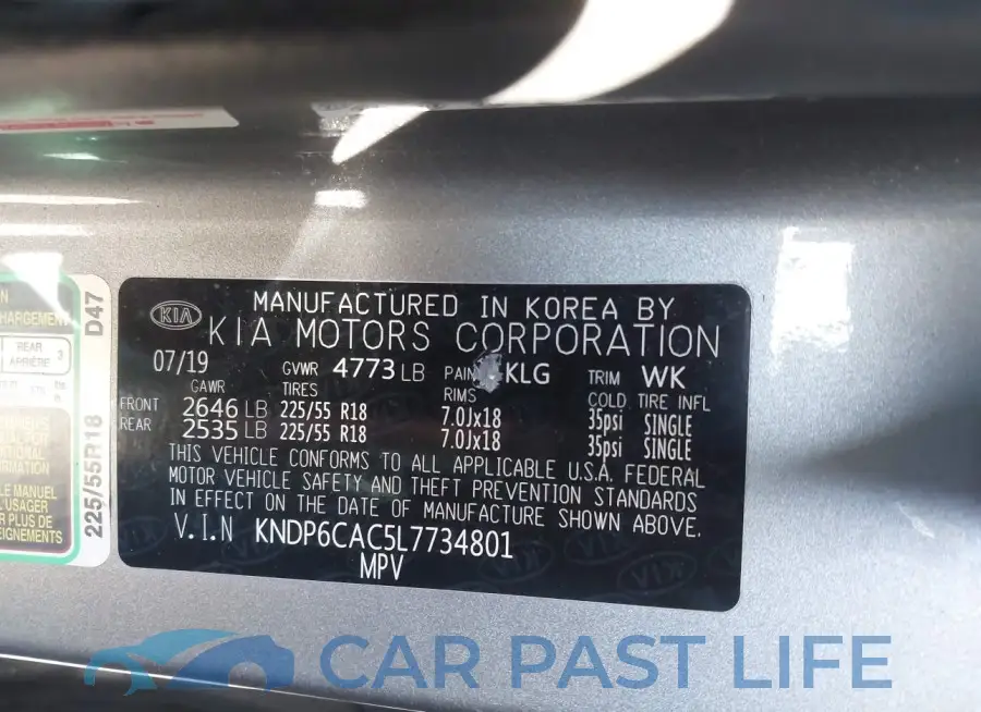 KNDP6CAC5L7734801# 9