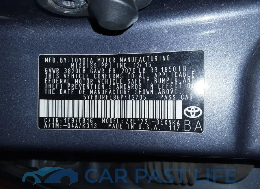 5YFBURHE8GP442705# 18