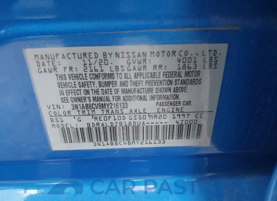 3N1AB8CV8MY216133# 9