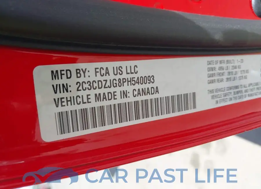 2C3CDZJG8PH540093# 9
