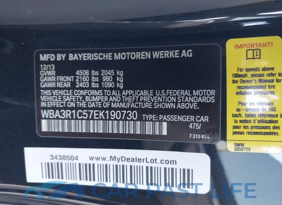 WBA3R1C57EK190730# 9
