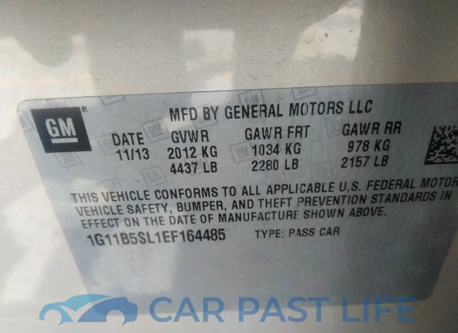 1G11B5SL1EF164485# 9