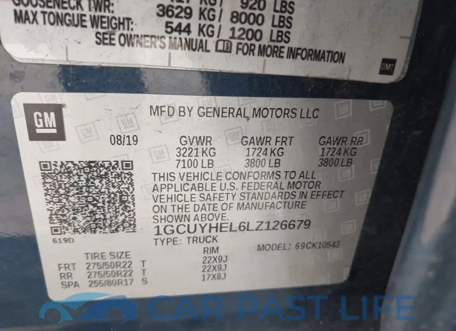 1GCUYHEL6LZ126679# 9