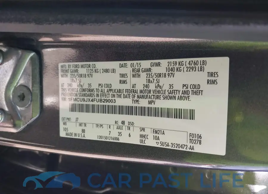 1FMCU9JX4FUB29003# 9