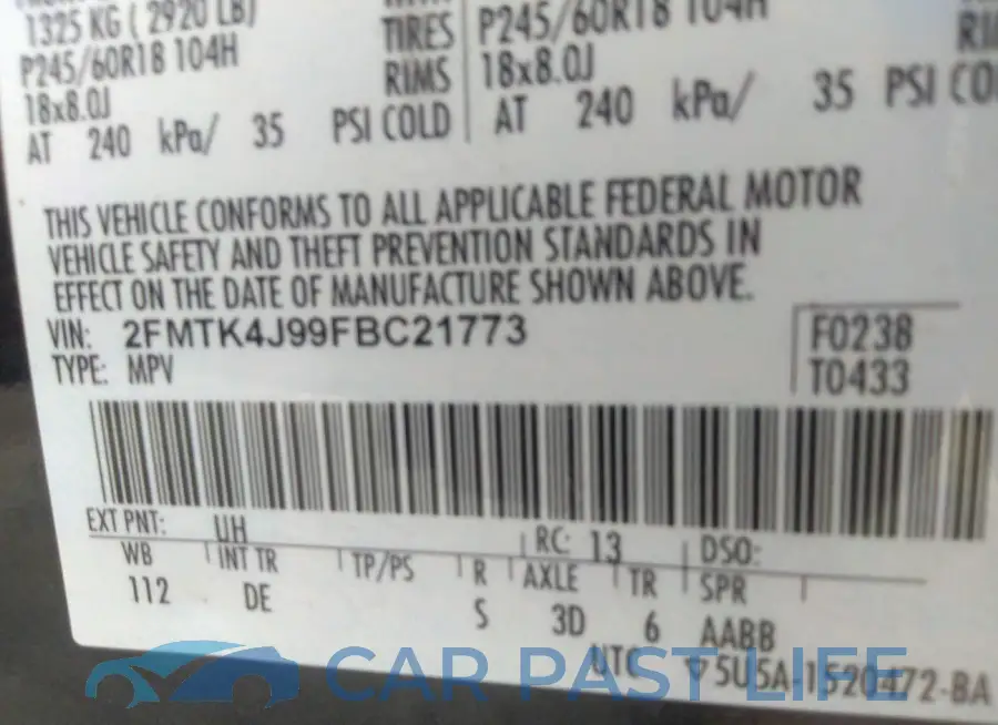 2FMTK4J99FBC21773# 9