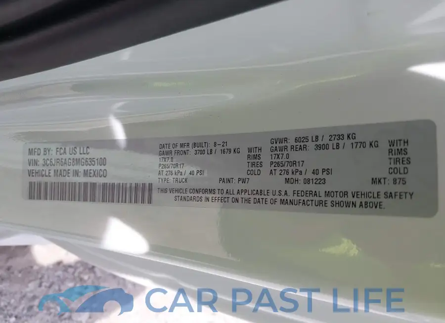 3C6JR6AG8MG635100# 9