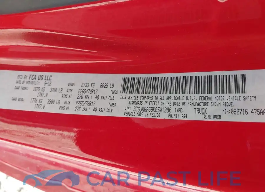 3C6JR6AG9KG501290# 9