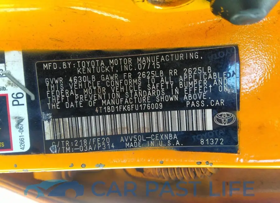 4T1BD1FK6FU176009# 9