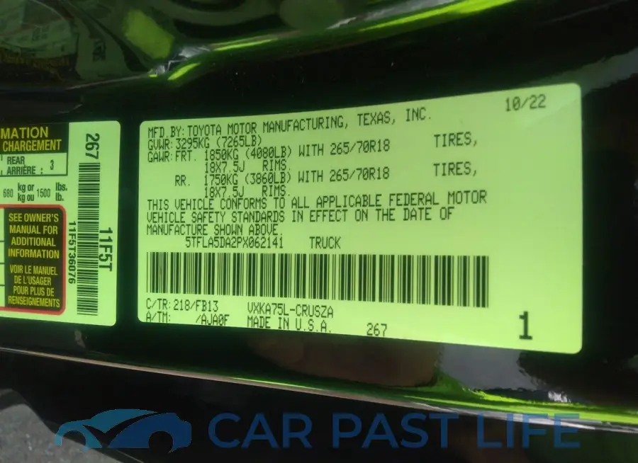 5TFLA5DA2PX062141# 9
