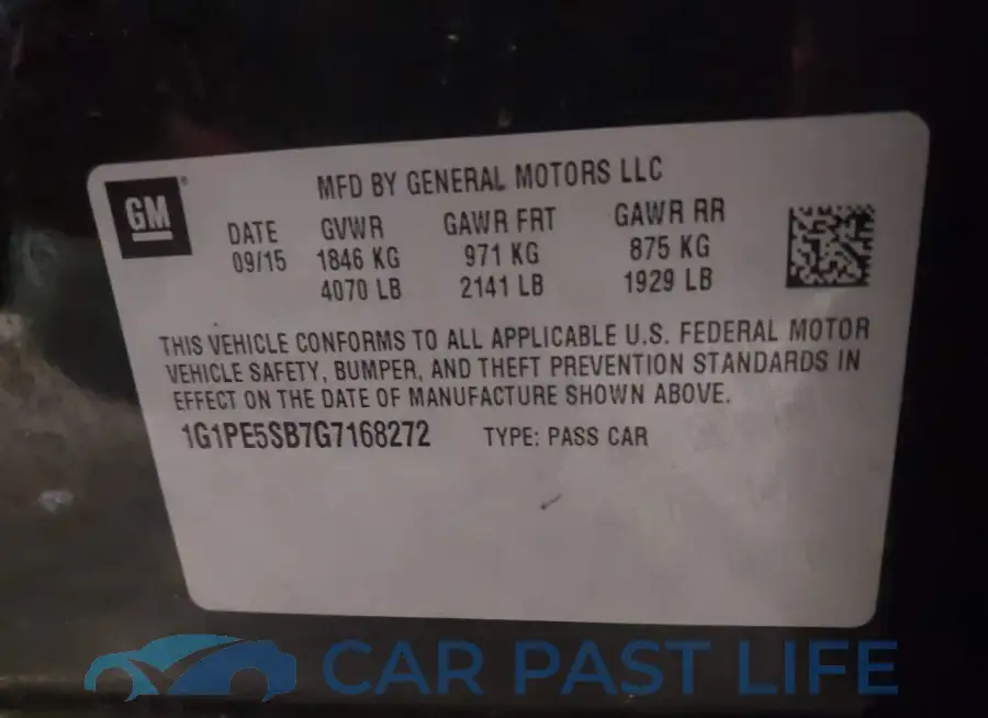 1G1PE5SB7G7168272# 9