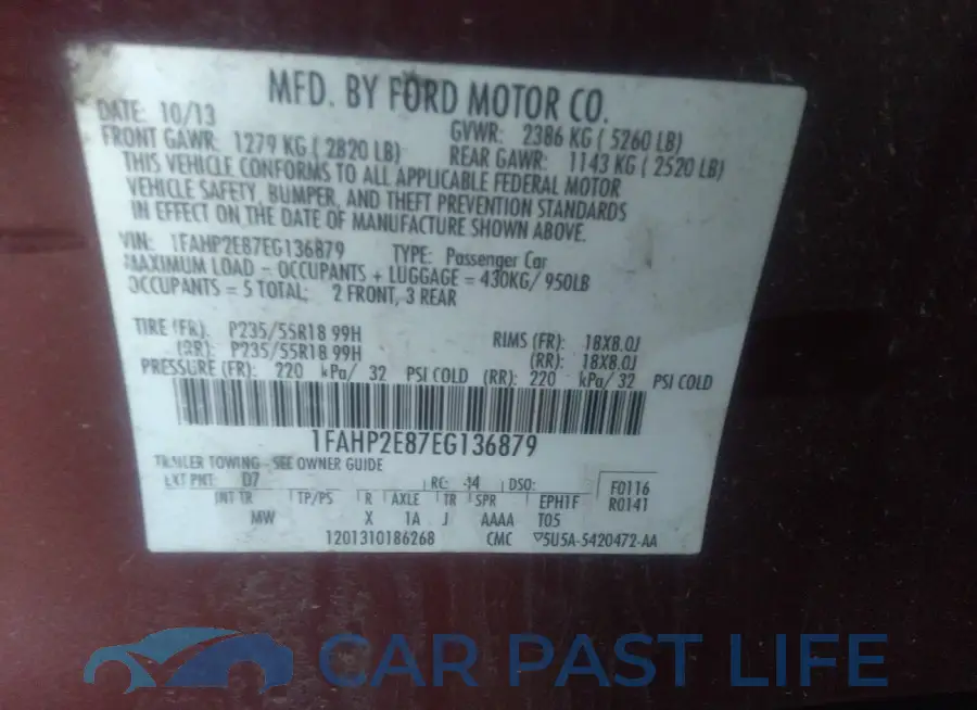 1FAHP2E87EG136879# 9