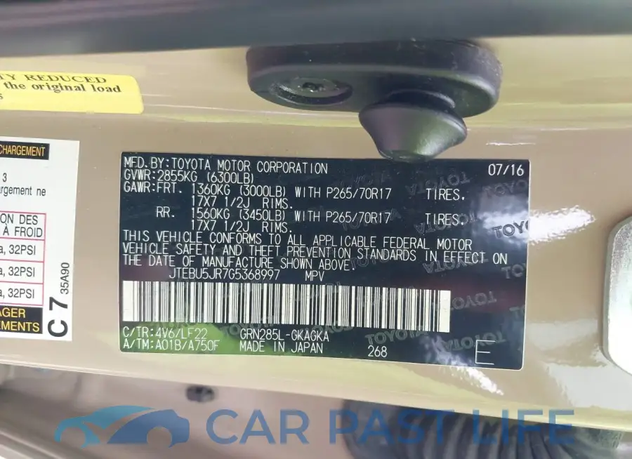 JTEBU5JR7G5368997# 9