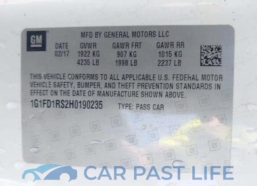 1G1FD1RS2H0190235# 9