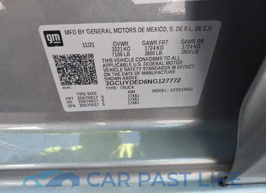 3GCUYDED6NG127772# 9