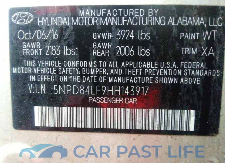 5NPD84LF9HH143917# 9