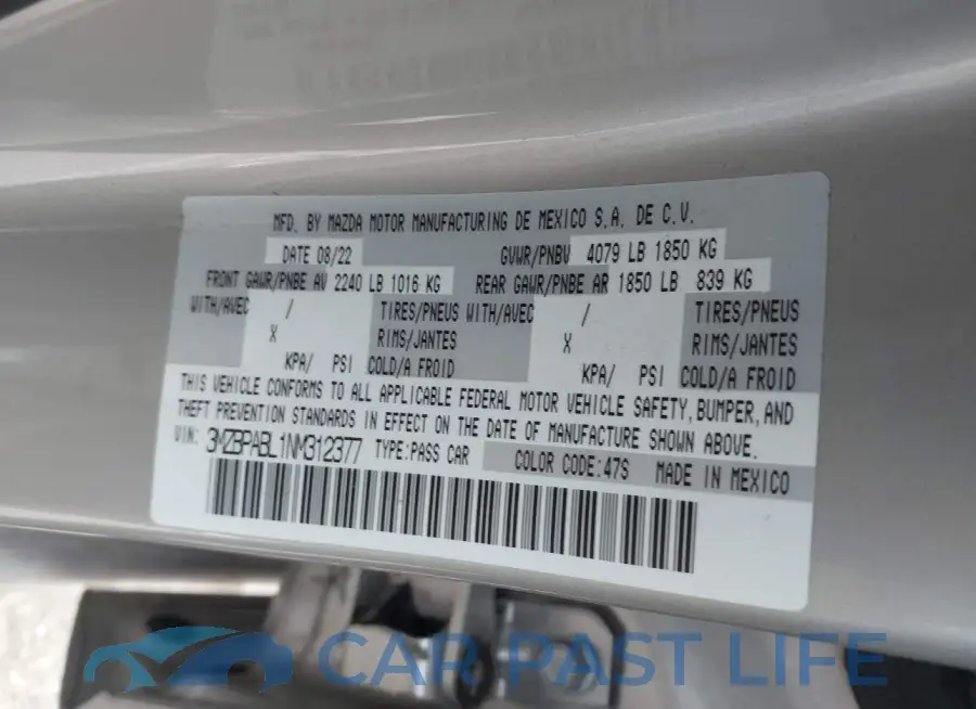 3MZBPABL1NM312377# 9