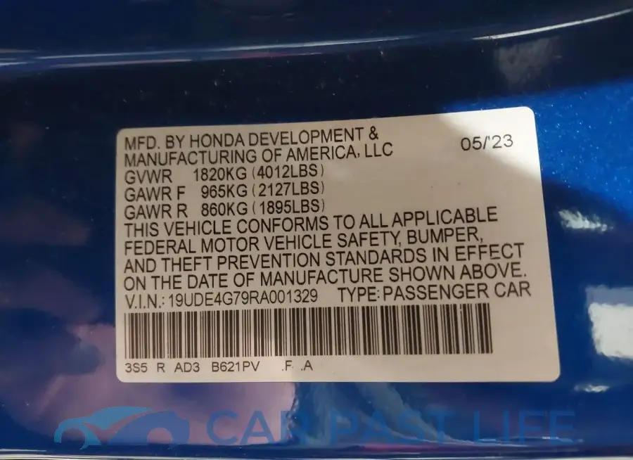 19UDE4G79RA001329# 9