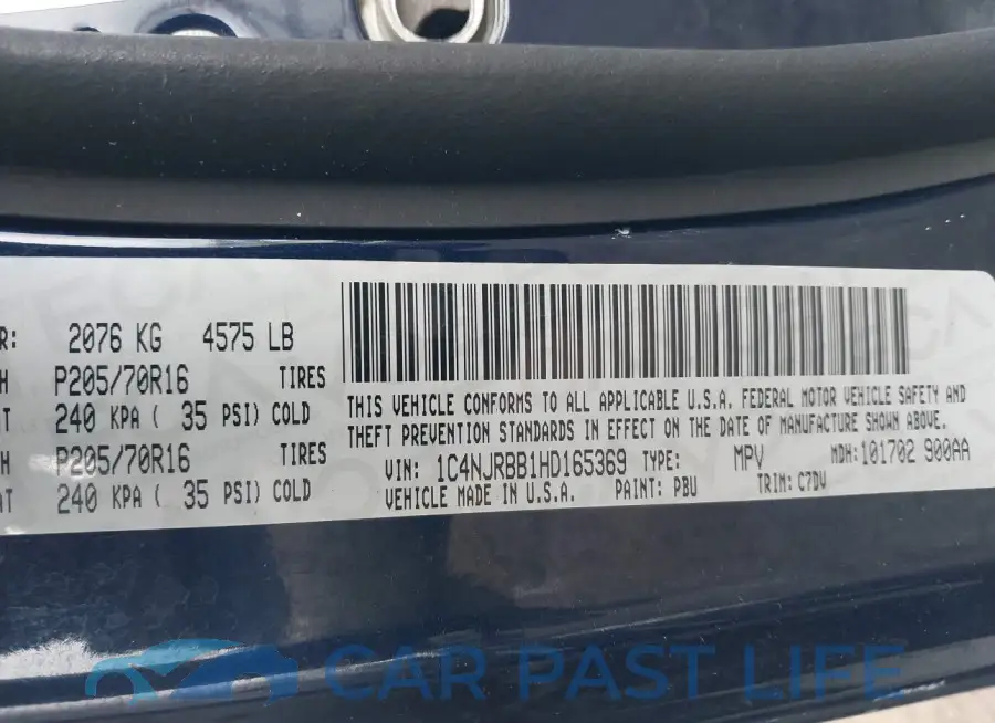 1C4NJRBB1HD165369# 9