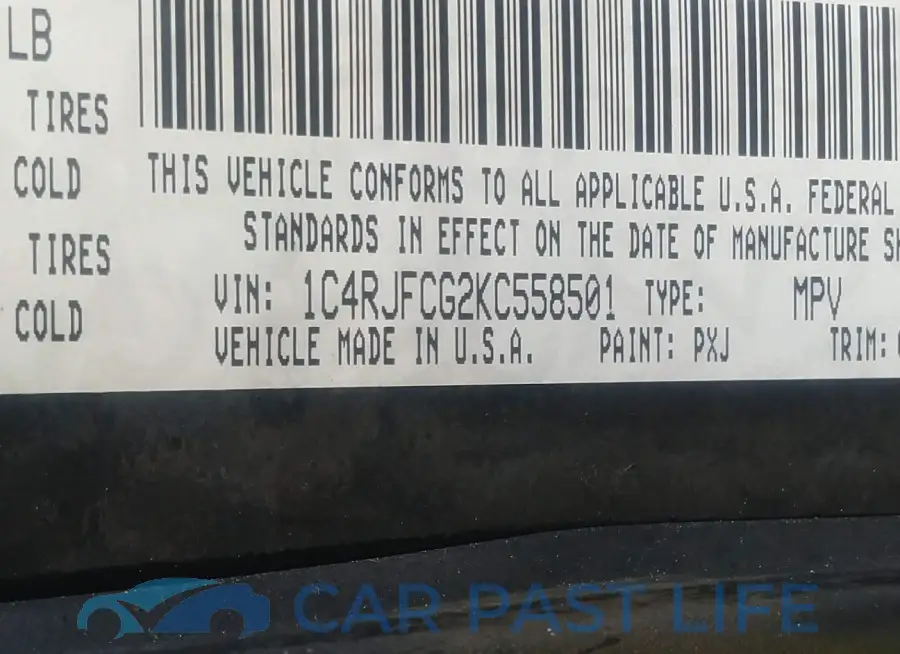 1C4RJFCG2KC558501# 9