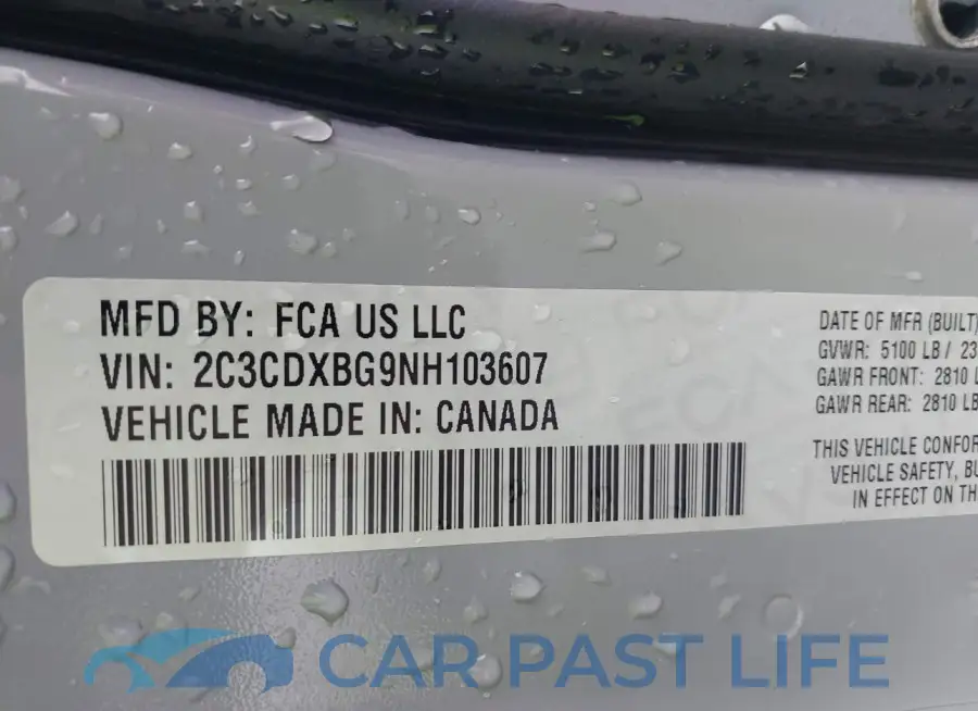 2C3CDXBG9NH103607# 9