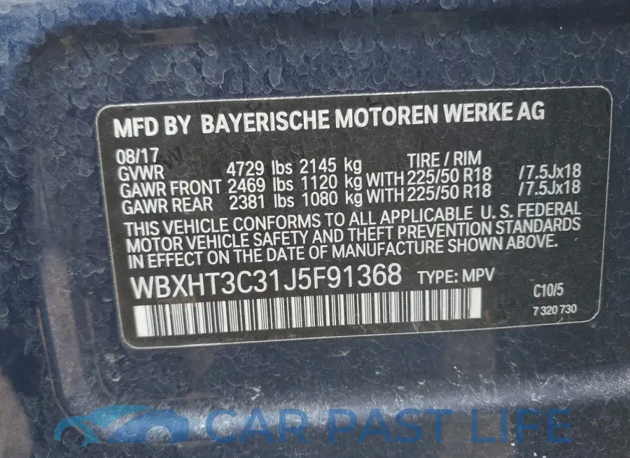 WBXHT3C31J5F91368# 9