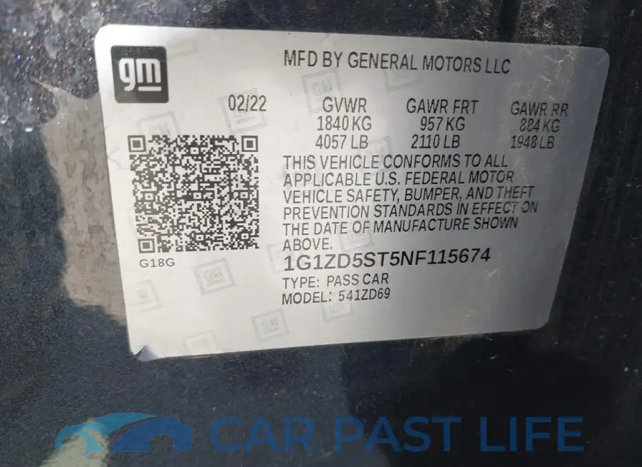 1G1ZD5ST5NF115674# 9