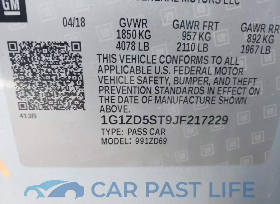 1G1ZD5ST9JF217229# 9