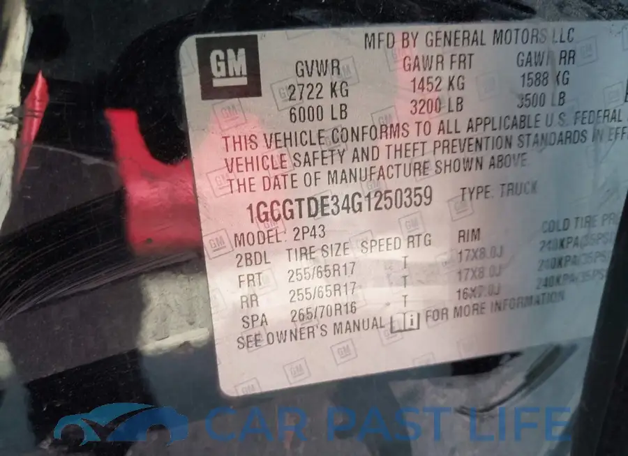 1GCGTDE34G1250359# 9