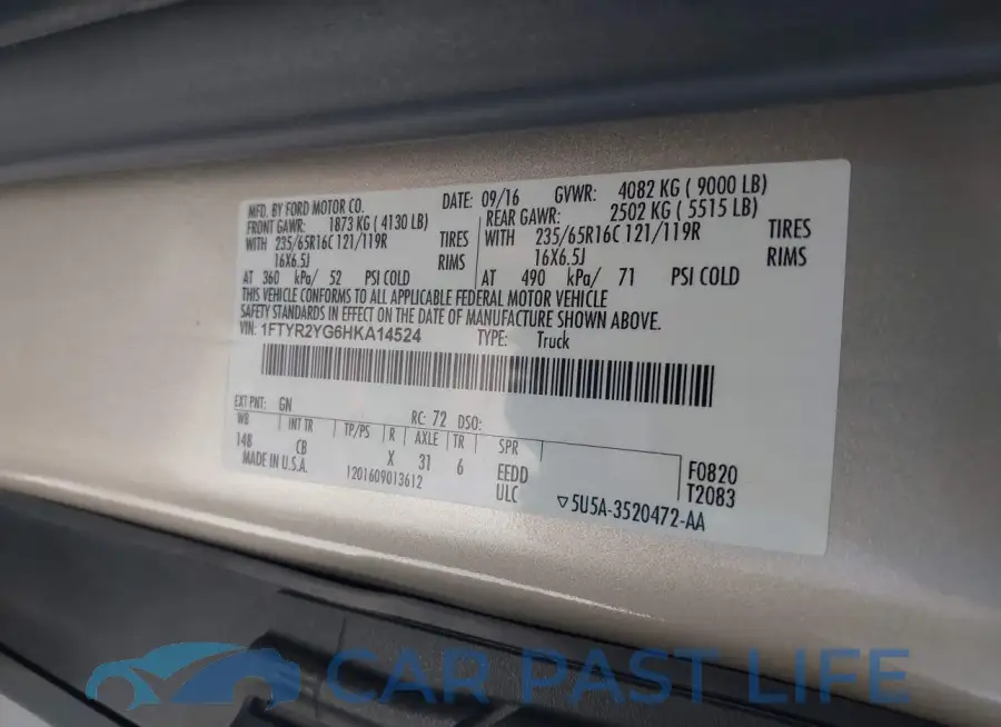 1FTYR2YG6HKA14524# 9