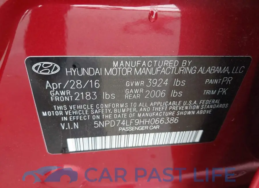 5NPD74LF9HH066386# 9