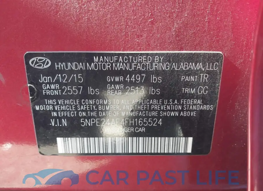 5NPE24AF4FH165524# 9