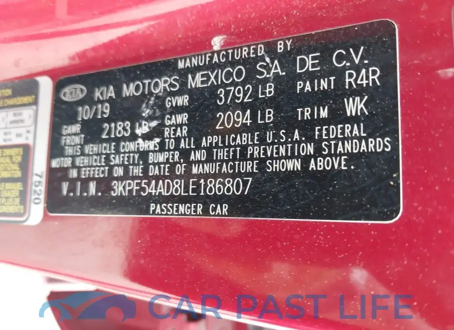 3KPF54AD8LE186807# 9