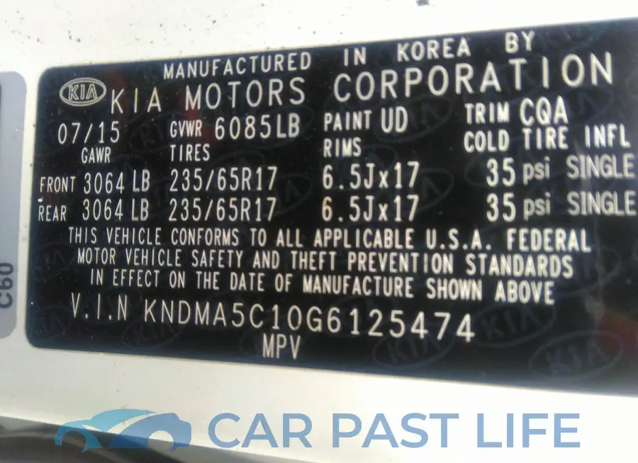 KNDMA5C10G6125474# 9