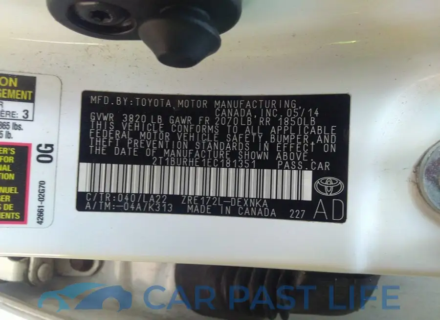 2T1BURHE1EC181351# 9