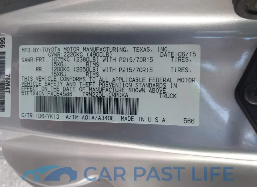 5TFTX4CN1FX064586# 9