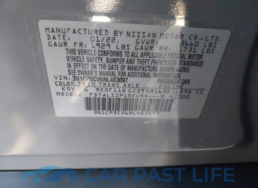 3N1CP5CV6NL483097# 9