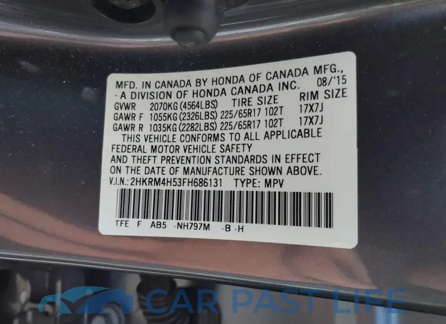 2HKRM4H53FH686131# 9