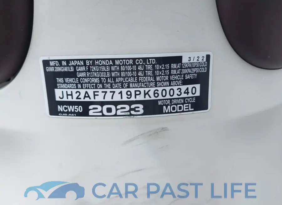 JH2AF7719PK600340# 10
